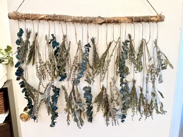 dried herbs wall hanging