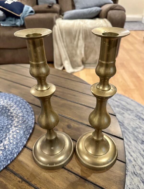 antique vintage brass candlesticks