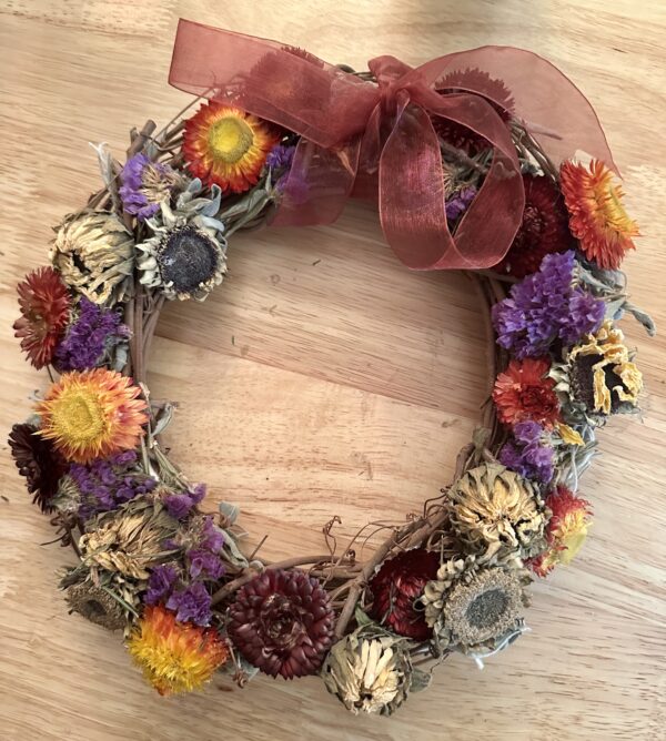 rustic dried flower wreath