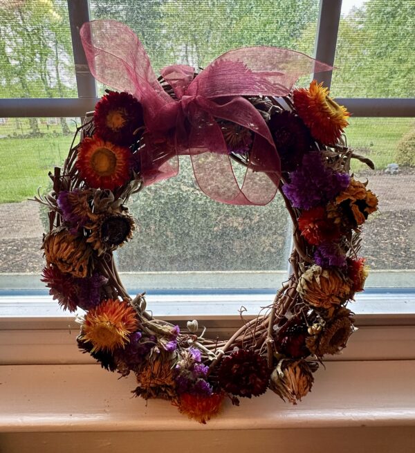 rustic dried flower wreath
