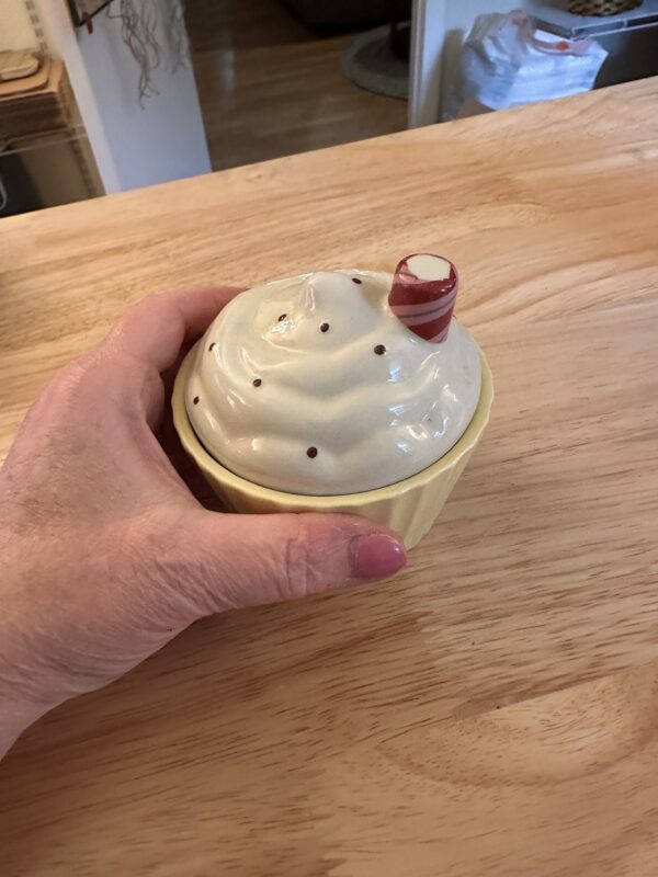 ceramic cupcake candy dish