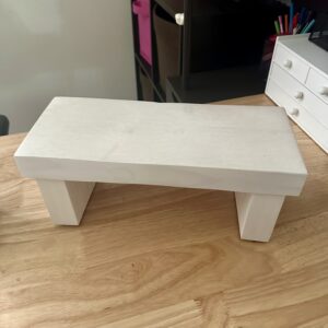white wooden step stool