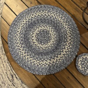 blue white jute placemat